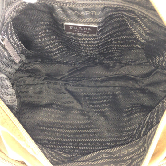PRADA Shoulder Bag Nylon Brown Test Triangle With logo
