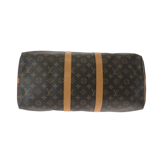 LOUIS VUITTON Shoulder Bag M41428 PVC Brown Gold Metal Shoulder Bag Boston Duffel bag 2way Monogram Keepall 45 bandouliere Women Used Authentic