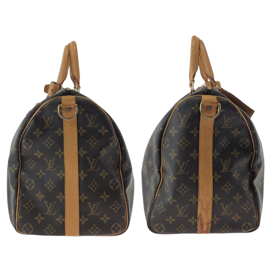 LOUIS VUITTON Shoulder Bag M41428 PVC Brown Gold Metal Shoulder Bag Boston Duffel bag 2way Monogram Keepall 45 bandouliere Women Used Authentic