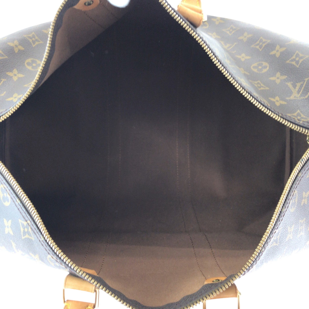 LOUIS VUITTON Shoulder Bag M41428 PVC Brown Gold Metal Shoulder Bag Boston Duffel bag 2way Monogram Keepall 45 bandouliere Women Used Authentic
