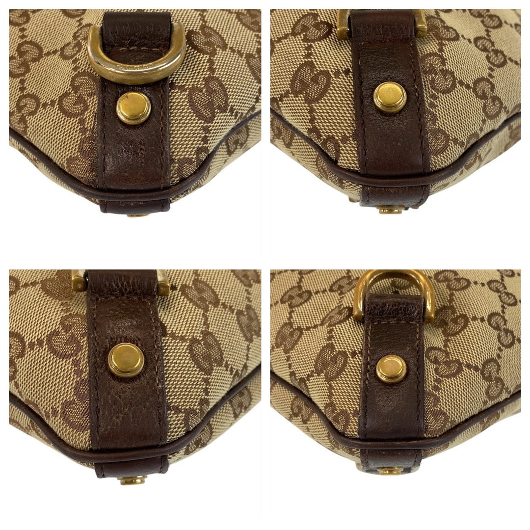GUCCI Shoulder Bag 131326 GG canvas, leather Beige Brown Gold Metal Shoulder Bag Messenger bag Abbey Women Used Authentic