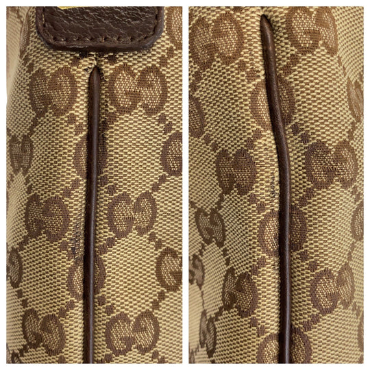 GUCCI Shoulder Bag 131326 GG canvas, leather Beige Brown Gold Metal Shoulder Bag Messenger bag Abbey Women Used Authentic