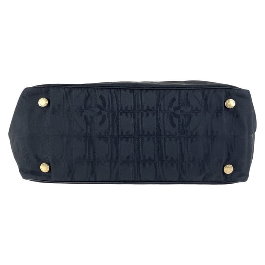 CHANEL Tote Bag Canvas, Leather Black GoldMetal Tote Bag Shoulder Bag New travel line COCO Mark Women Used Authentic