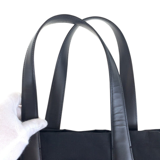 CHANEL Tote Bag Canvas, Leather Black GoldMetal Tote Bag Shoulder Bag New travel line COCO Mark Women Used Authentic