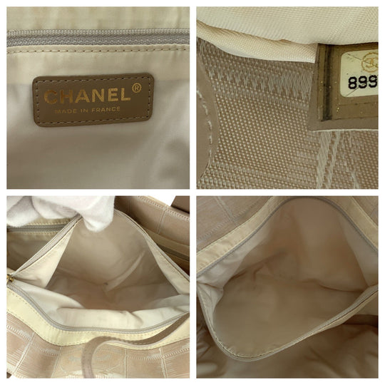 CHANEL Tote Bag canvas beige New travel line