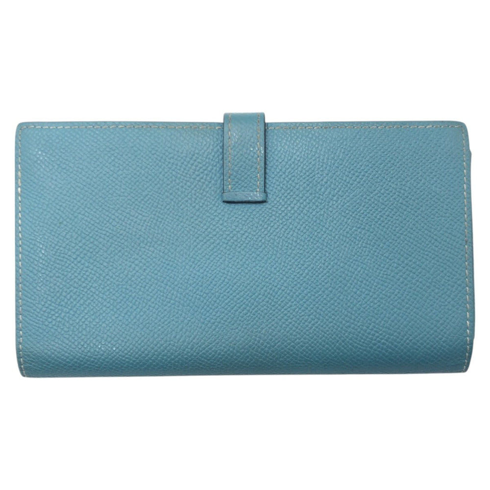 HERMES Long Wallet Purse Epsom Blue Blue Jean Beance fleet
