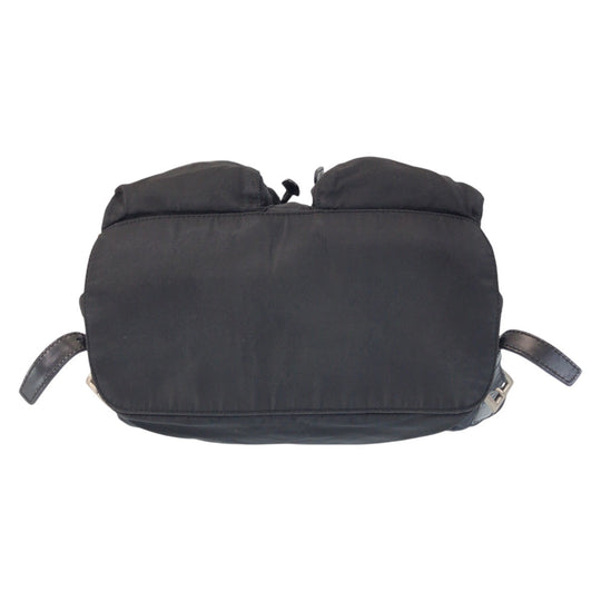 PRADA Backpack Nylon black Backpack Backpack Test Triangle With logo Women Used Authentic