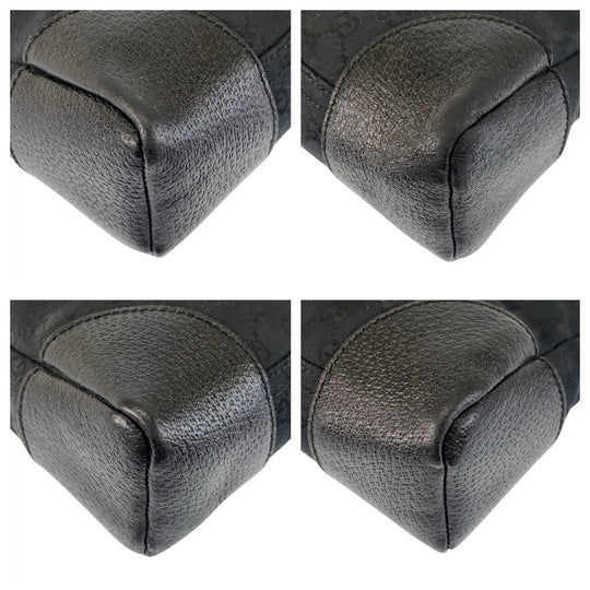 GUCCI Shoulder Bag 114273 GG canvas, leather Black black Shoulder Bag Messenger bag Women Used Authentic