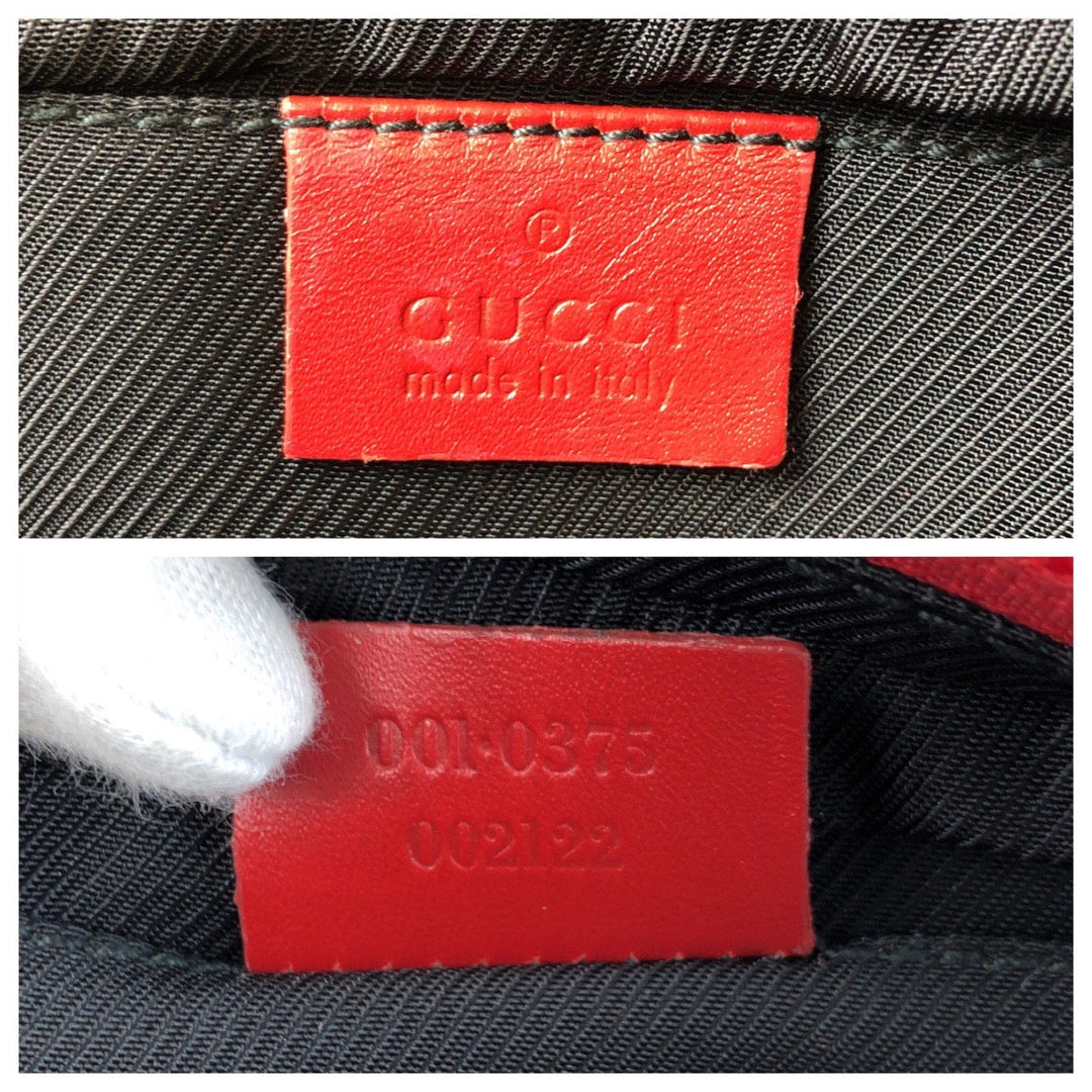 GUCCI Shoulder Bag 001 0375 GG canvas, leather Red Beige Gold Metal Shoulder Bag Messenger bag Women Used Authentic