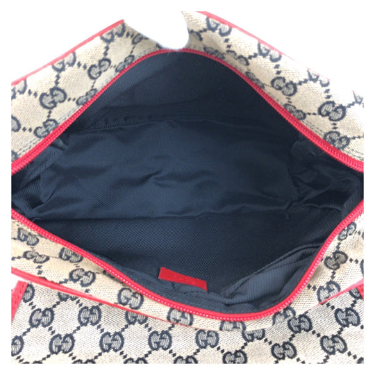 GUCCI Shoulder Bag 001 0375 GG canvas, leather Red Beige Gold Metal Shoulder Bag Messenger bag Women Used Authentic