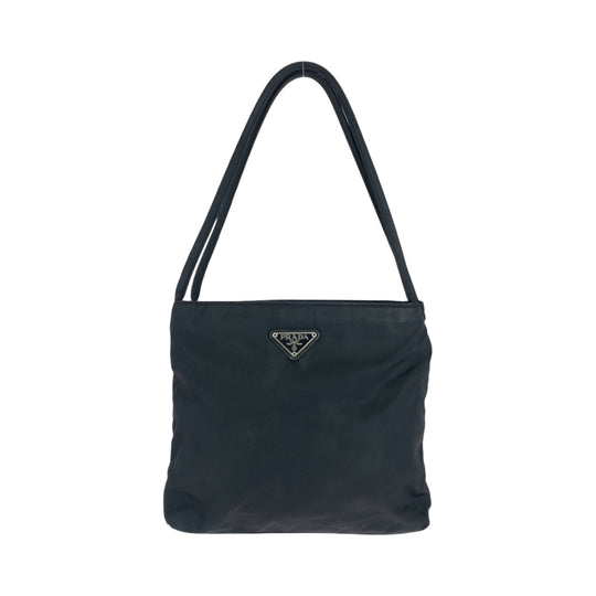 PRADA Tote Bag Nylon black Tote Bag Handbag Shoulder Bag Test Triangle With logo Women Used Authentic