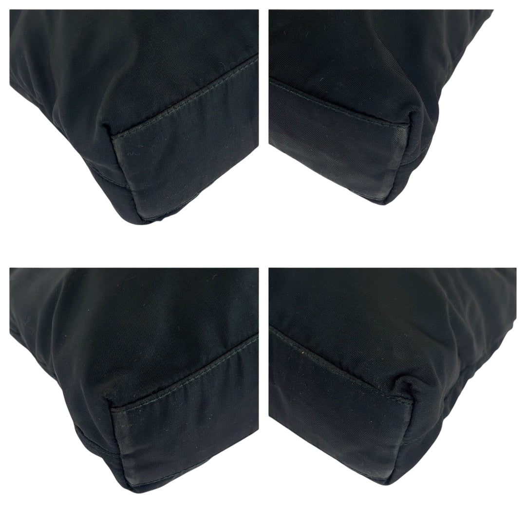 PRADA Tote Bag Nylon black Tote Bag Handbag Shoulder Bag Test Triangle With logo Women Used Authentic