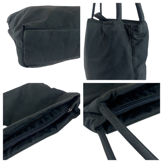 PRADA Tote Bag Nylon black Tote Bag Handbag Shoulder Bag Test Triangle With logo Women Used Authentic