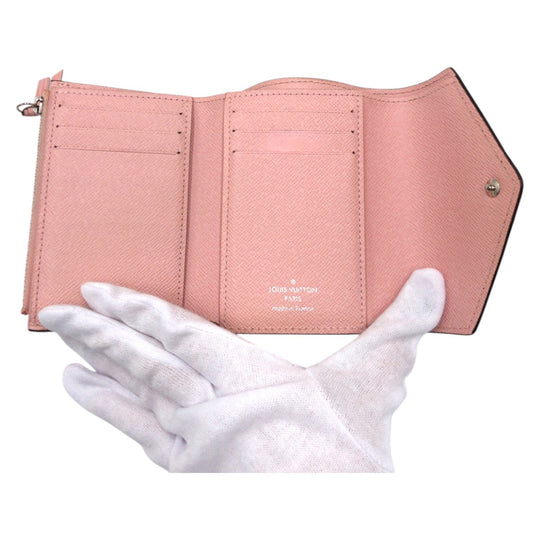 LOUIS VUITTON Tri-fold wallet M62946 Epi Leather Pink Rose Ballerine Tri-fold wallet Compact wallet Epi Portefeuille Victorine Women Used Authentic