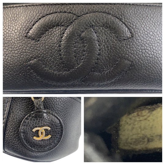 CHANEL Handbag Caviar skin black COCO Mark