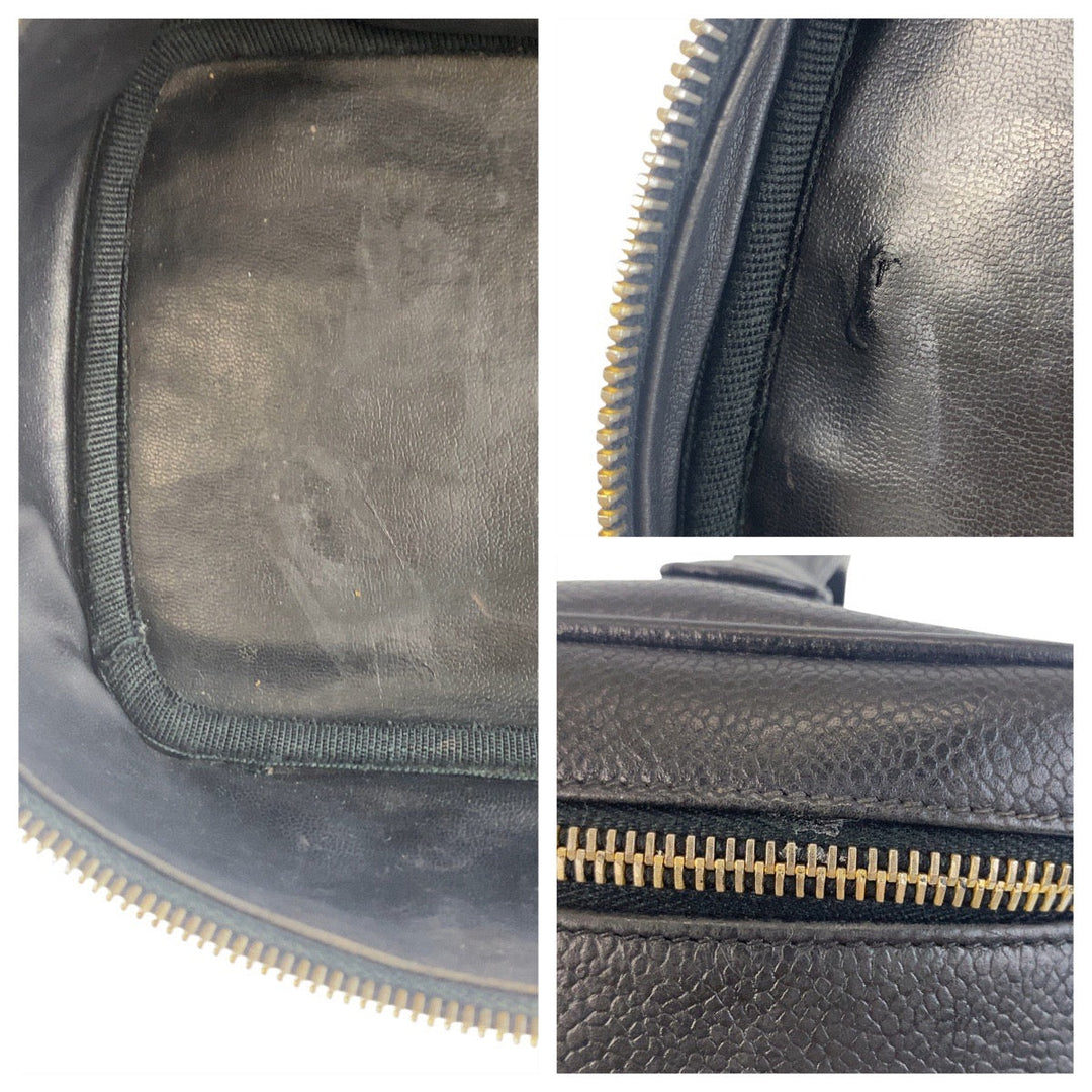 CHANEL Handbag Caviar skin black COCO Mark
