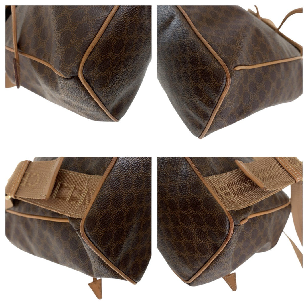 CELINE Backpack PVC, Leather Brown Gold Metal Backpacks & Daypacks Backpacks Macadam Women Used Authentic