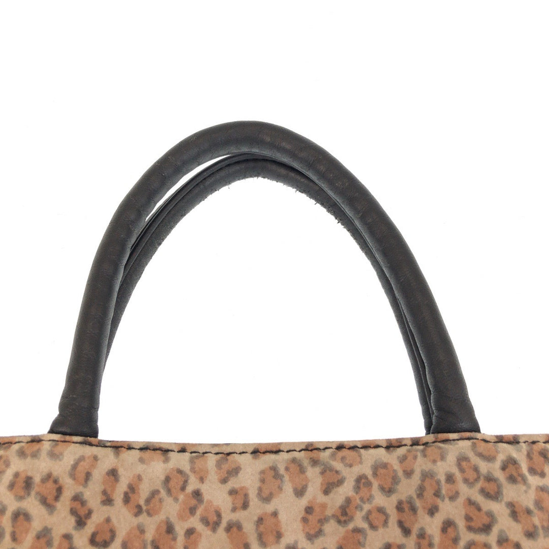 LOEWE Tote Bag Suede, Leather Brown Black Tote Bag anagram Women Used Authentic