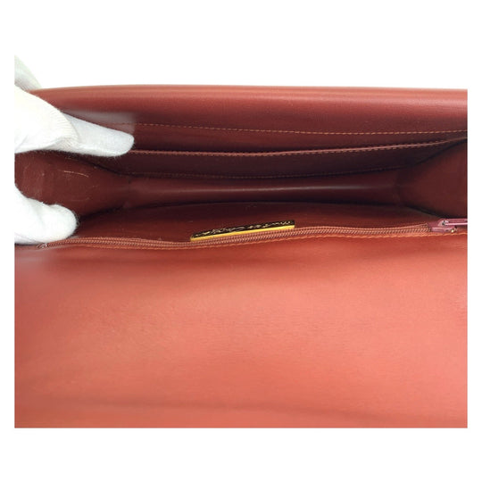 CARTIER Shoulder Bag leather Bordeaux Shoulder Bag Messenger bag Must Line Women Used Authentic