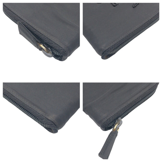 PRADA Bifold Wallet Nylon Black black Bifold Wallet Compact Wallet Women(Unisex) Used Authentic