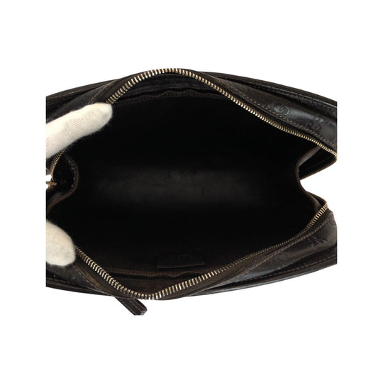 GUCCI Clutch bag 201755 leather Brown Gold Metal Clutch bag business bag Guccisima mens Used Authentic