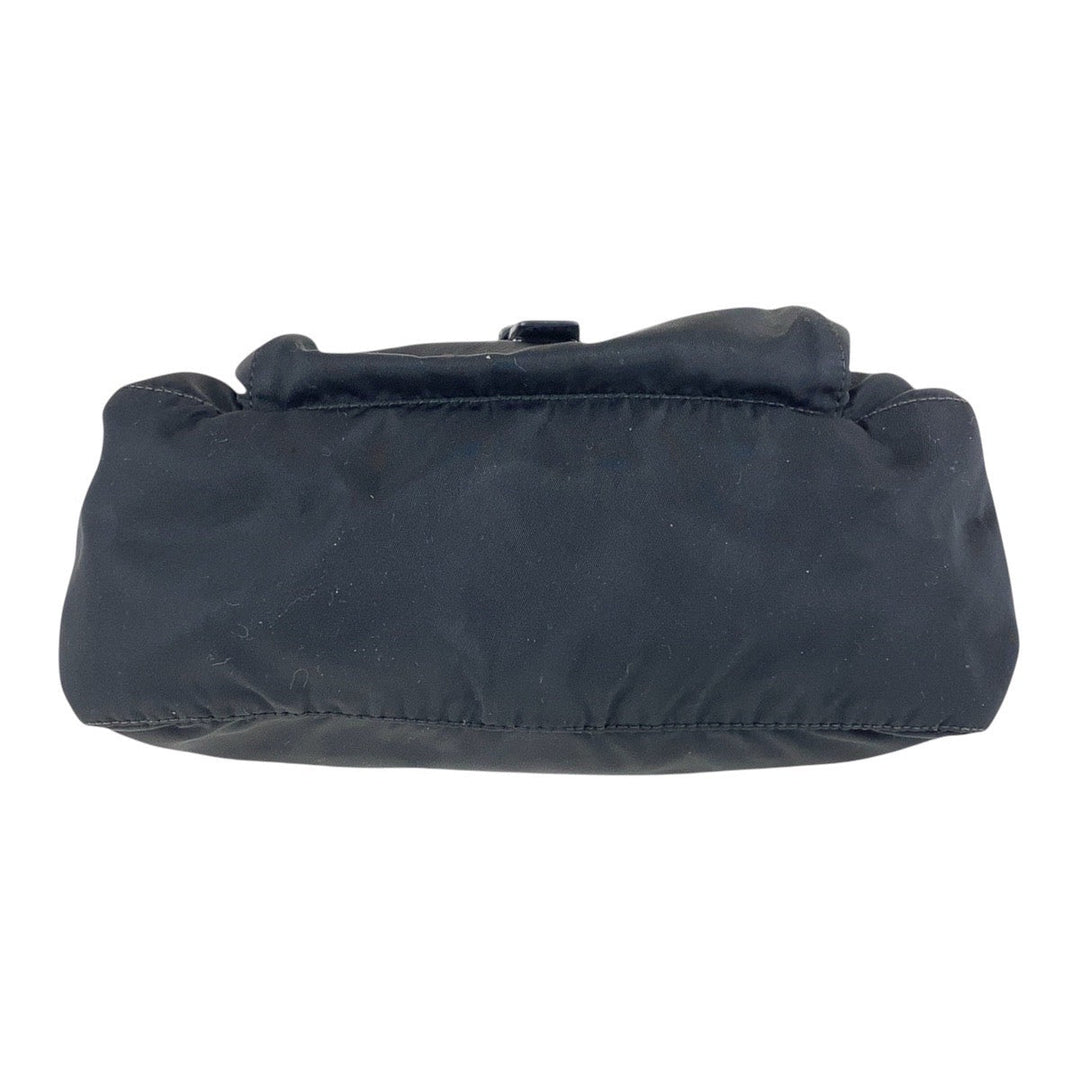 PRADA Shoulder Bag Nylon Black SilverMetal Crossbody Shoulder Bag Unisex Test Triangle With logo Women Used Authentic