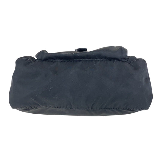 PRADA Shoulder Bag Nylon Black SilverMetal Crossbody Shoulder Bag Unisex Test Triangle With logo Women Used Authentic