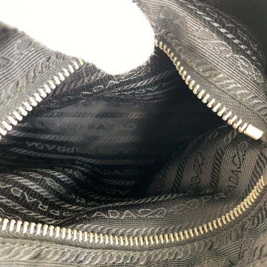 PRADA Backpack Nylon, Leather Black SilverMetal Backpacks & Daypacks Backpacks Test Triangle With logo Women Used Authentic