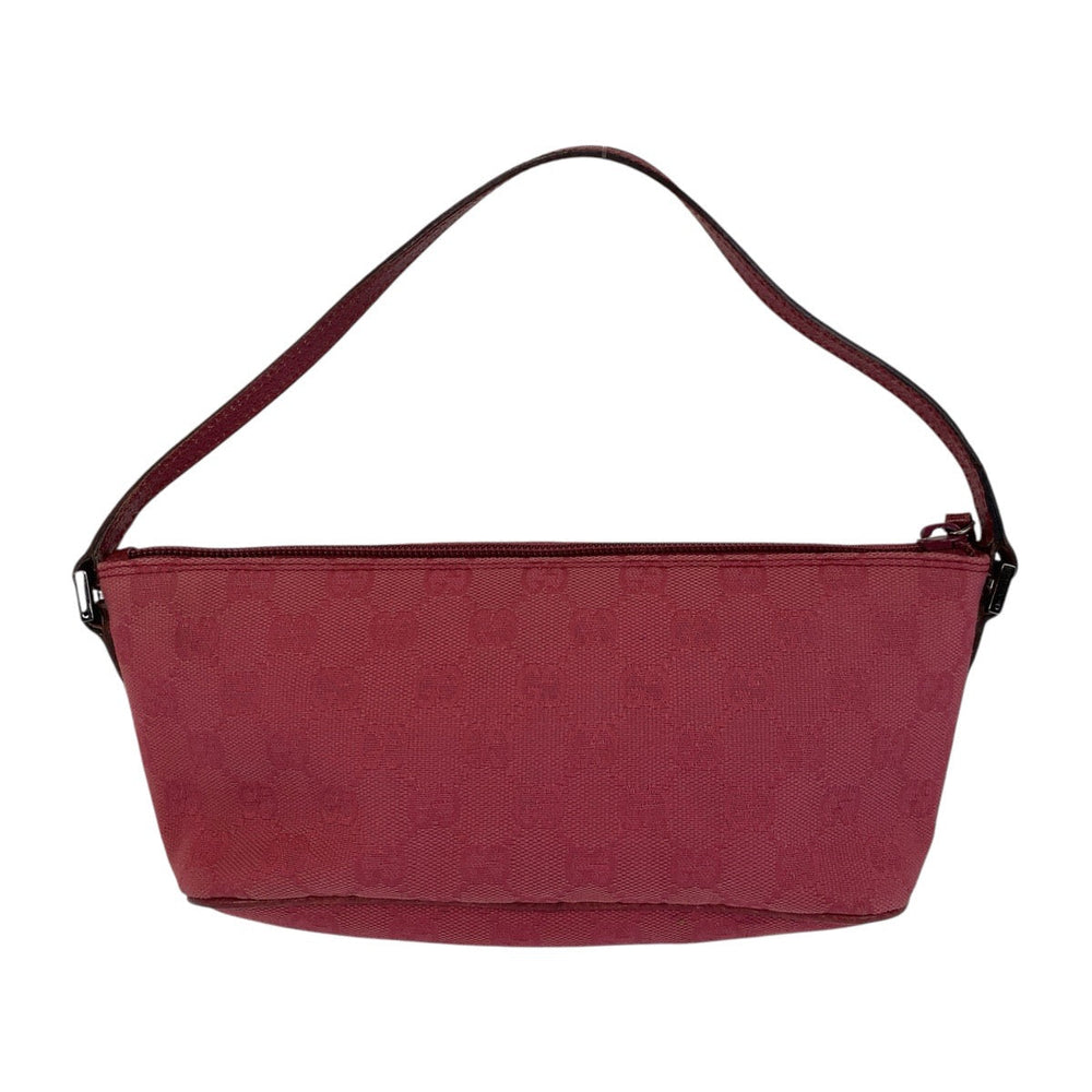 GUCCI Handbag 07198 GG canvas, leather Red Handbag accessory pouch Women Used Authentic