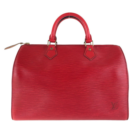 LOUIS VUITTON Handbag M43007 leather Castilian Red Gold Metal Handbags Mini Boston Duffel bag Epi Speedy 30 Women Used Authentic