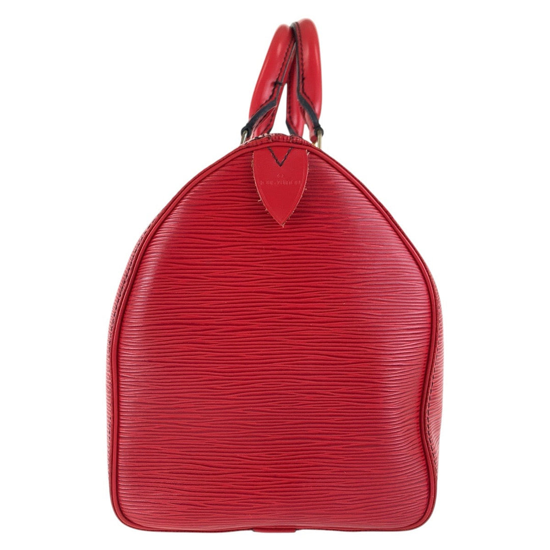 LOUIS VUITTON Handbag M43007 leather Castilian Red Gold Metal Handbags Mini Boston Duffel bag Epi Speedy 30 Women Used Authentic