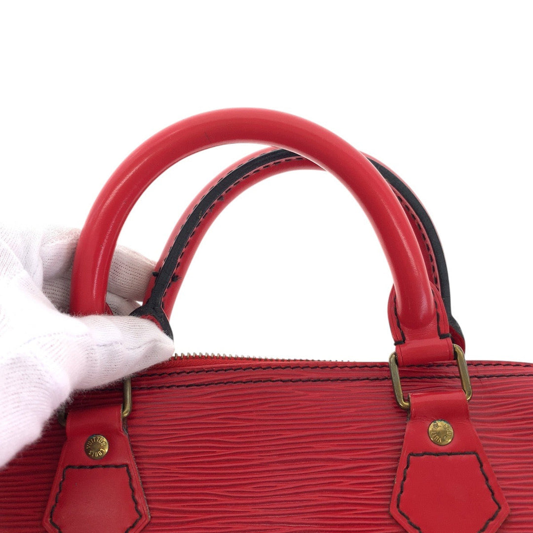 LOUIS VUITTON Handbag M43007 leather Castilian Red Gold Metal Handbags Mini Boston Duffel bag Epi Speedy 30 Women Used Authentic