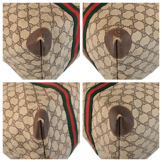 GUCCI Tote Bag 89 19 012 GG Supreme Canvas Beige brown Tote Bag Boston Duffel bag Sherry Line Old Gucci Women Used Authentic