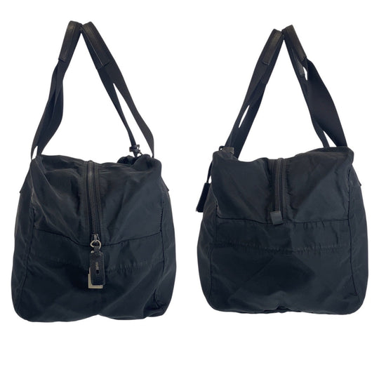 PRADA Boston Duffel bag Nylon black Boston Duffel bag Handbag Unisex Test Triangle With logo Women Used Authentic