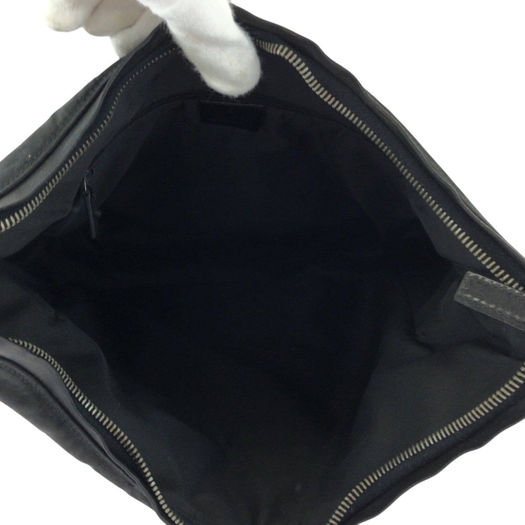 GUCCI Shoulder Bag 001 3770 Nylon Black SilverMetal One Shoulder Bag Women Used Authentic