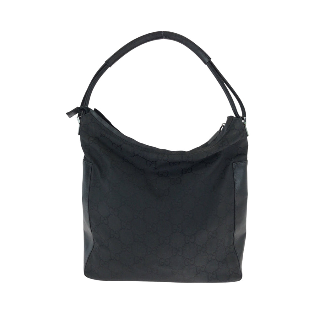 GUCCI Shoulder Bag 001 3770 Nylon Black SilverMetal One Shoulder Bag Women Used Authentic