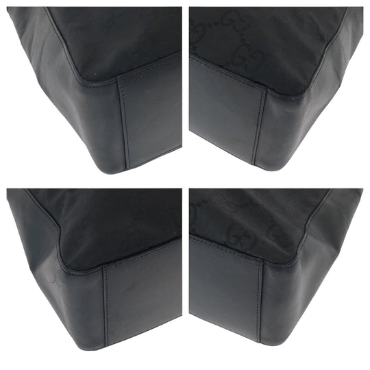 GUCCI Shoulder Bag 001 3770 Nylon Black SilverMetal One Shoulder Bag Women Used Authentic