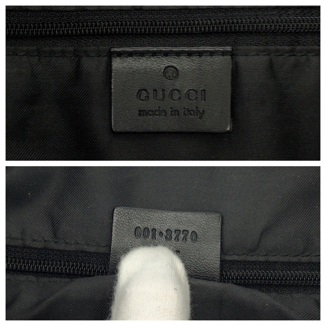 GUCCI Shoulder Bag 001 3770 Nylon Black SilverMetal One Shoulder Bag Women Used Authentic