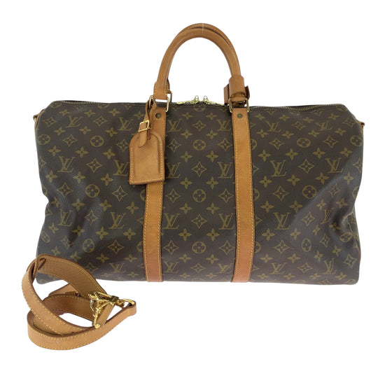 LOUIS VUITTON Boston Duffel bag M41416 PVC Brown Monogram Keepall 50 bandouliere