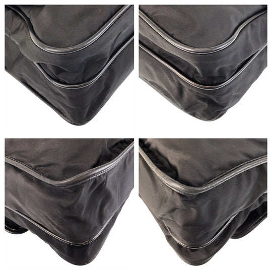 PRADA Shoulder Bag Nylon Black SilverMetal Shoulder Bag Messenger bag Test Triangle With logo Women Used Authentic