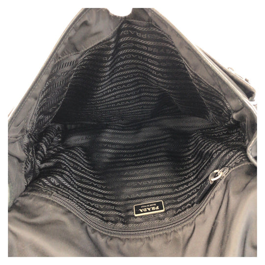 PRADA Shoulder Bag Nylon Black SilverMetal Shoulder Bag Messenger bag Test Triangle With logo Women Used Authentic
