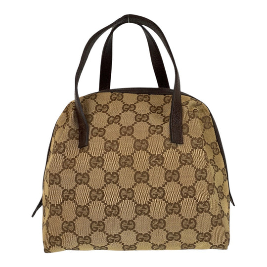 GUCCI Handbag 124542 GG canvas, leather Beige brown Women Used Authentic