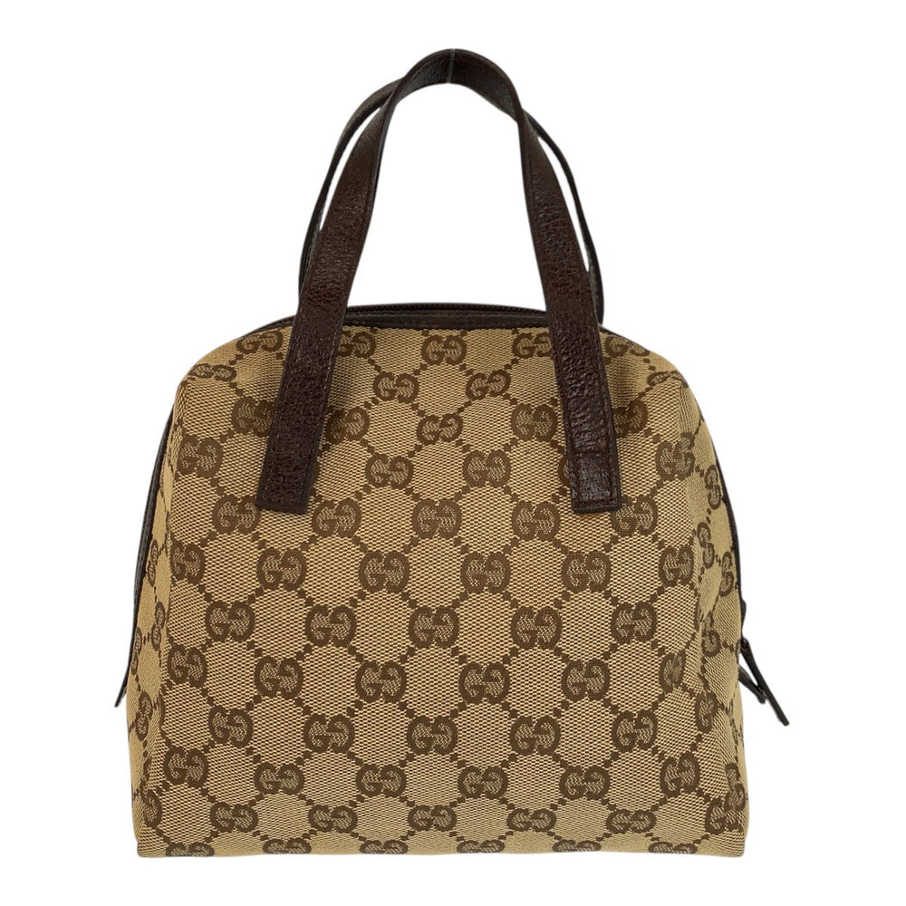 GUCCI Handbag 124542 GG canvas, leather Beige brown Women Used Authentic