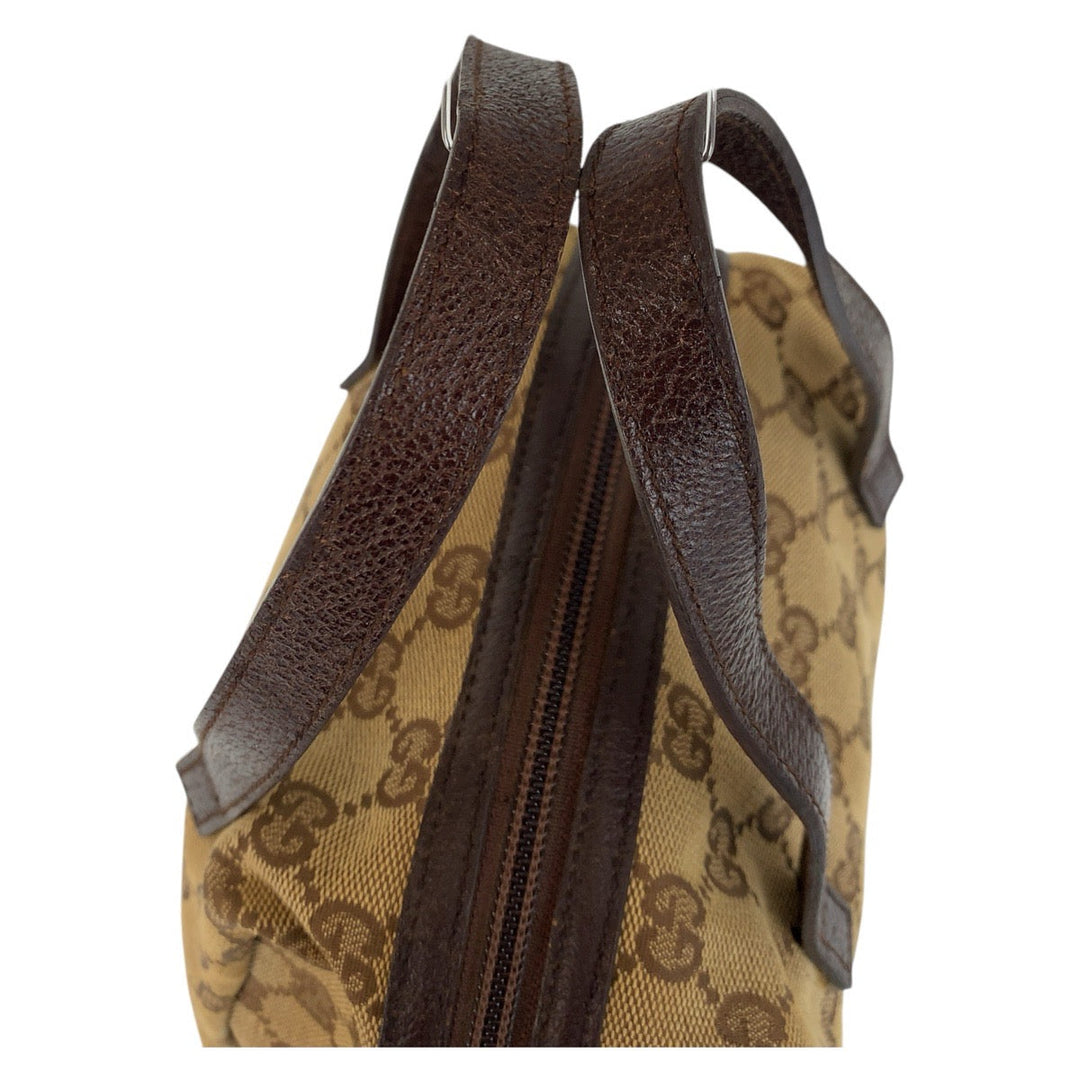 GUCCI Handbag 124542 GG canvas, leather Beige brown Women Used Authentic