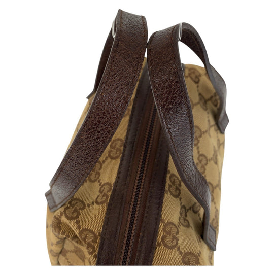 GUCCI Handbag 124542 GG canvas, leather Beige brown Women Used Authentic