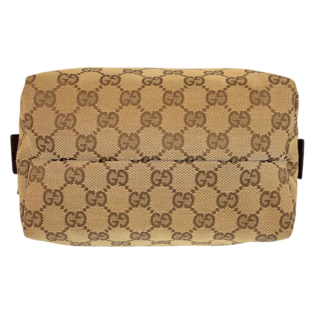 GUCCI Handbag 124542 GG canvas, leather Beige brown Women Used Authentic