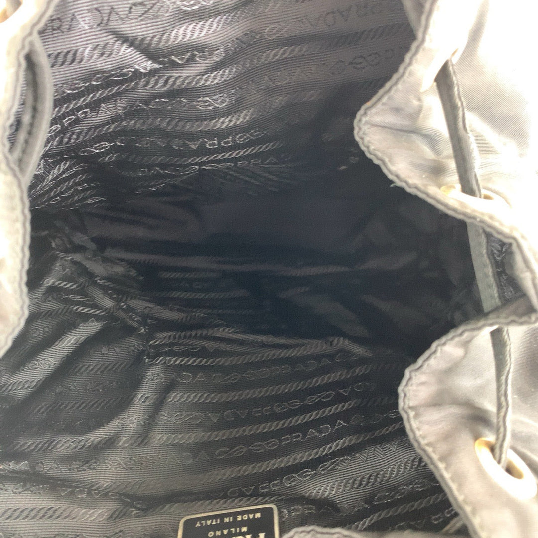 PRADA Backpack Nylon, Leather Black SilverMetal Backpacks & Daypacks Backpacks Test Triangle With logo Women Used Authentic