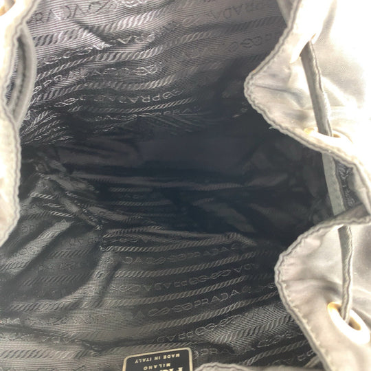 PRADA Backpack Nylon, Leather Black SilverMetal Backpacks & Daypacks Backpacks Test Triangle With logo Women Used Authentic