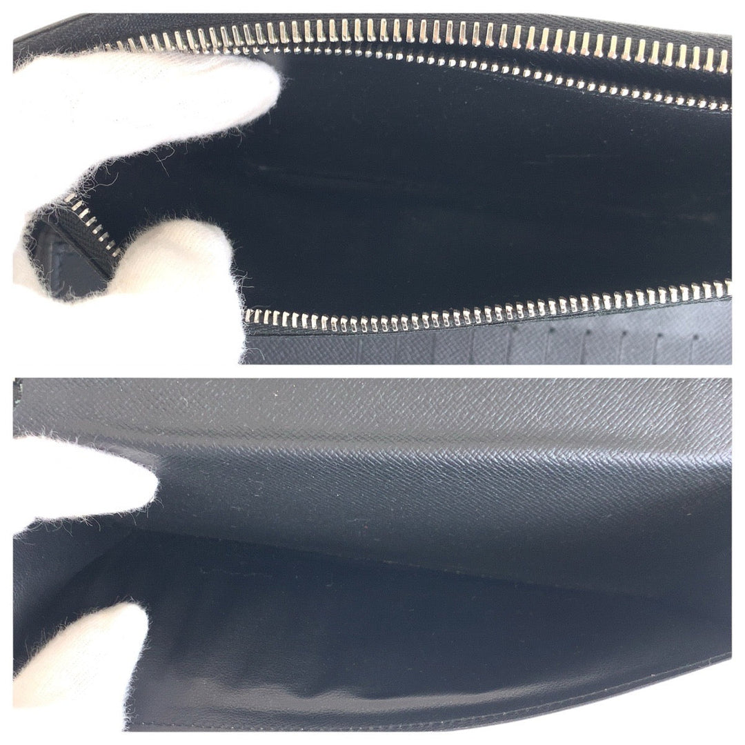 LOUIS VUITTON Long Wallet Purse N63095 PVC black Long Wallet Purse Zip Around Damier Graphite Zippy Wallet Vertical mens Used Authentic
