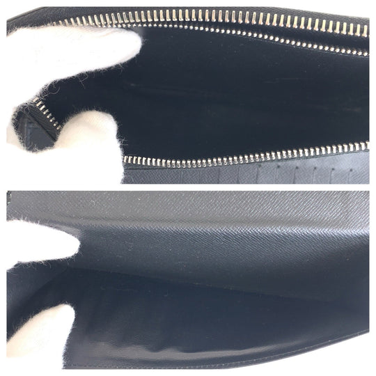 LOUIS VUITTON Long Wallet Purse N63095 PVC black Long Wallet Purse Zip Around Damier Graphite Zippy Wallet Vertical mens Used Authentic